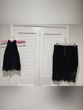 bebe Black Lace Pencil Skirt